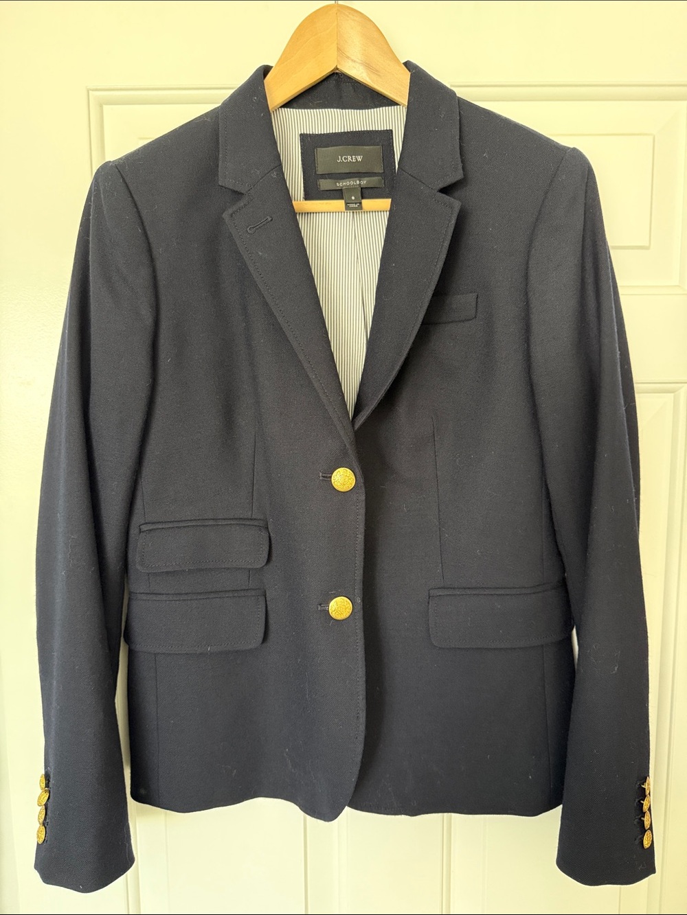 J. Crew Navy Schoolboy Blazer with Gold Buttons 8